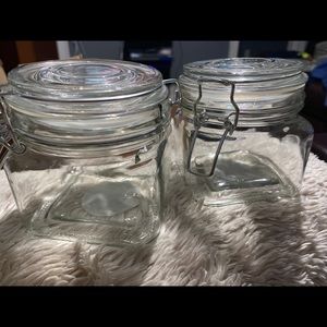 Mini glass  canisters set minor imperfections